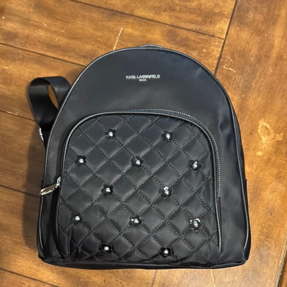 Karl Lagerfeld Black Backpack NWT